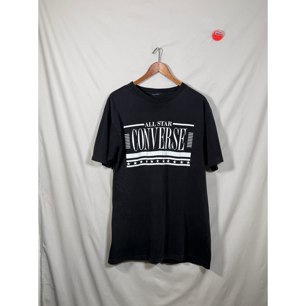 Vintage 90s Converse All Star Nirvana Style Graphic T-Shirt Black Mens Large